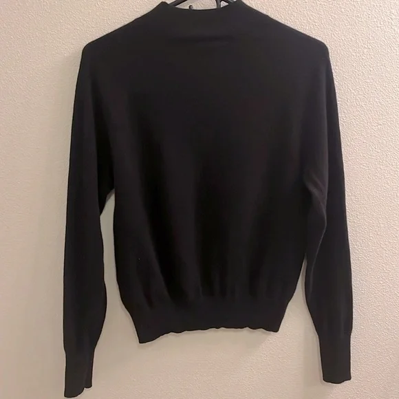 Everlane the Cashmere Mockneck Black Sweater, S - Picture 3 of 9